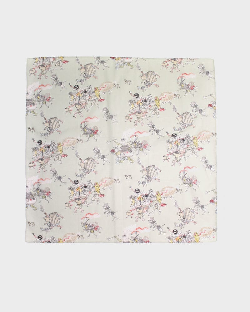 Japanese Handkerchief, Classic, Yokai, Hyakki Yagyo, Light Green