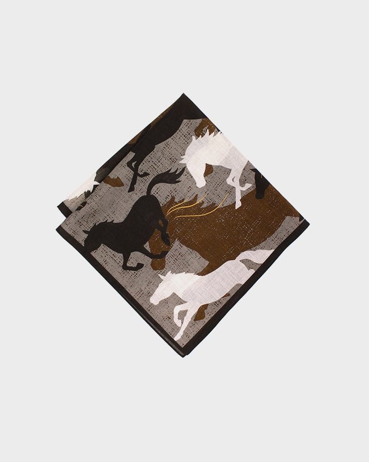 Japanese Handkerchief, Classic, Shofu, Brown Horses