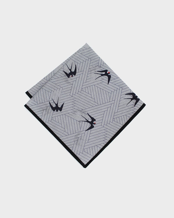 Japanese Handkerchief, Classic, Swallow with Black Trim