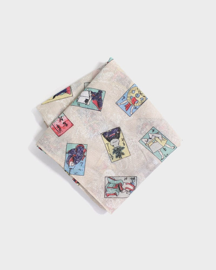 Japanese Handkerchief, Classic, Yokai Collectible Cards, Beige
