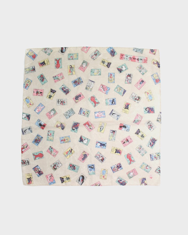 Japanese Handkerchief, Classic, Yokai Collectible Cards, Beige