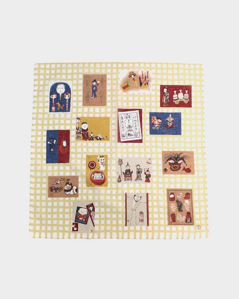 Japanese Handkerchief, Classic, Takeo Takei Woodblock Prints, Toys