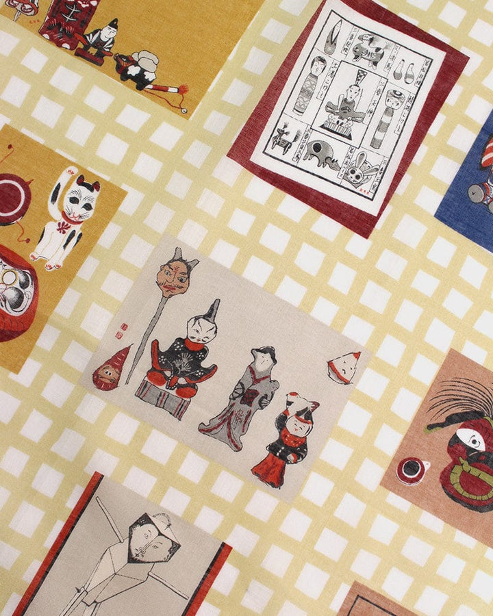 Japanese Handkerchief, Classic, Takeo Takei Woodblock Prints, Toys