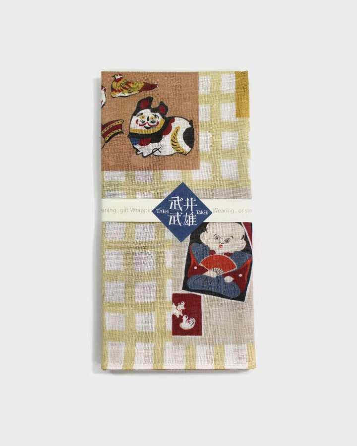 Japanese Handkerchief, Classic, Takeo Takei Woodblock Prints, Toys
