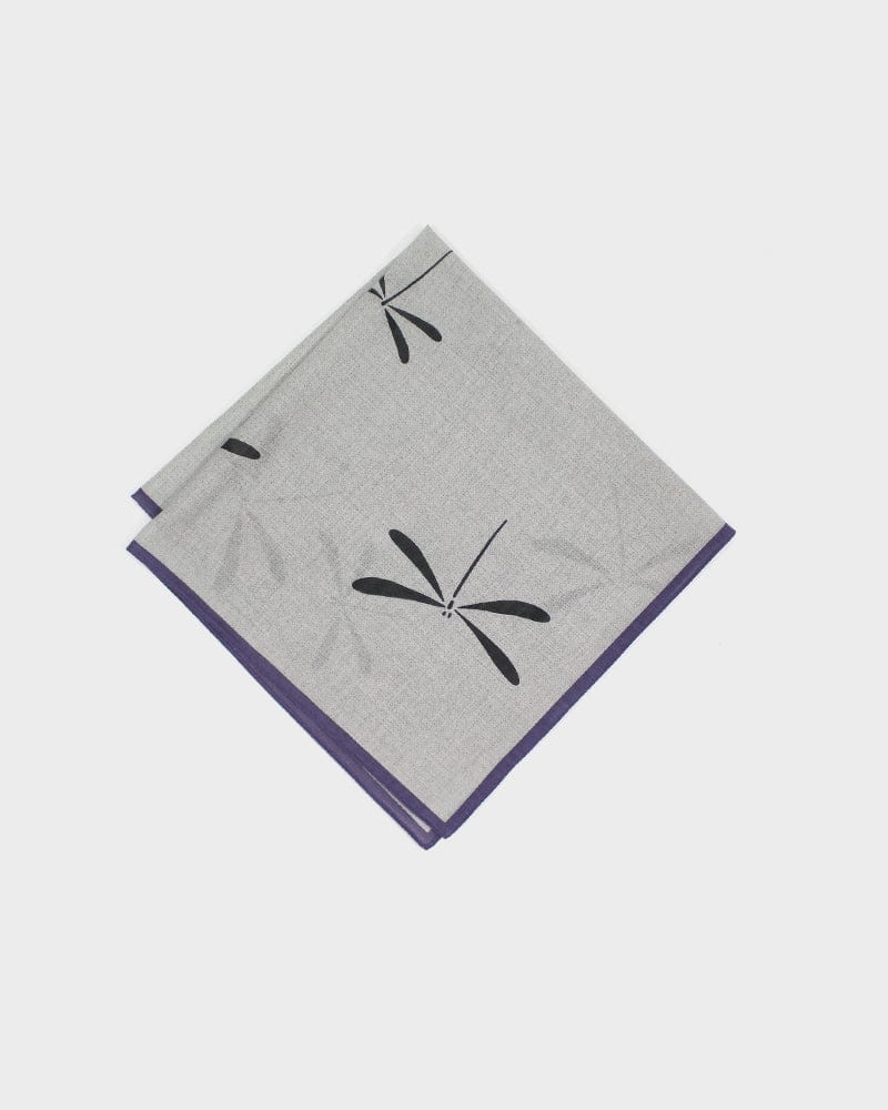 Japanese Handkerchief, Classic, Shofu, Purple & Charcoal Tonbo