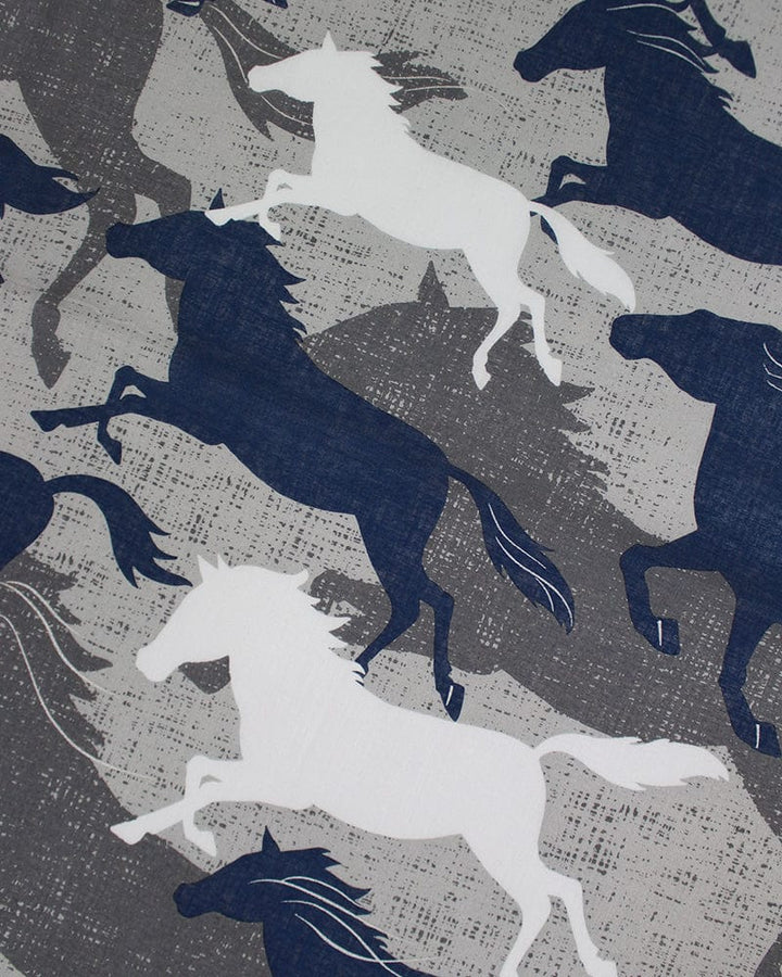 Japanese Handkerchief, Classic, Shofu, Blue Horses