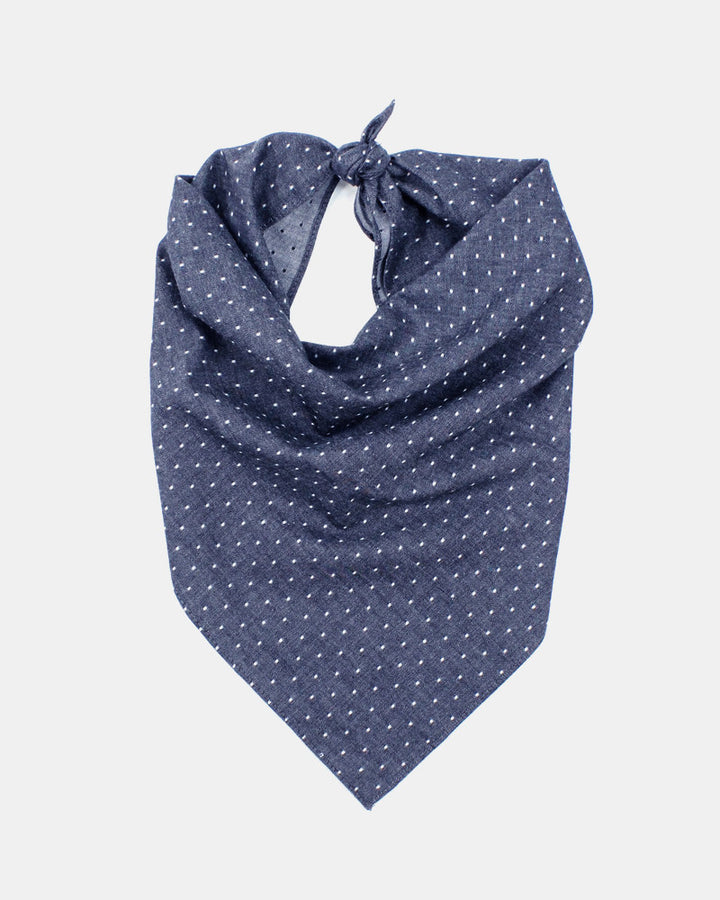 Kiriko Original Bandana, Classic, Chambray Indigo Dot