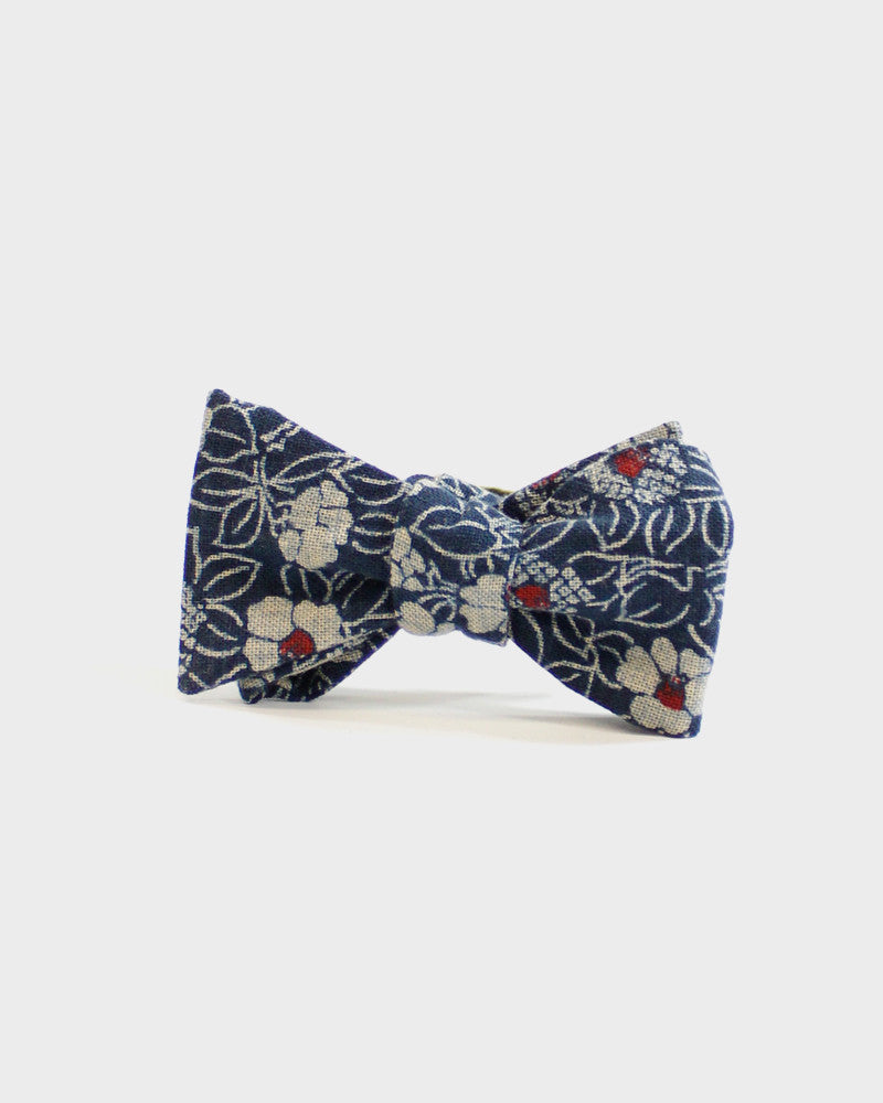 Bow Tie Navy Tsubaki Floral Mini