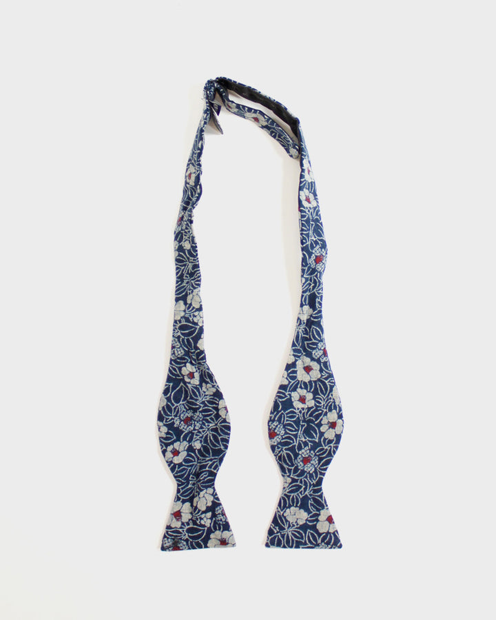 Bow Tie Navy Tsubaki Floral Mini