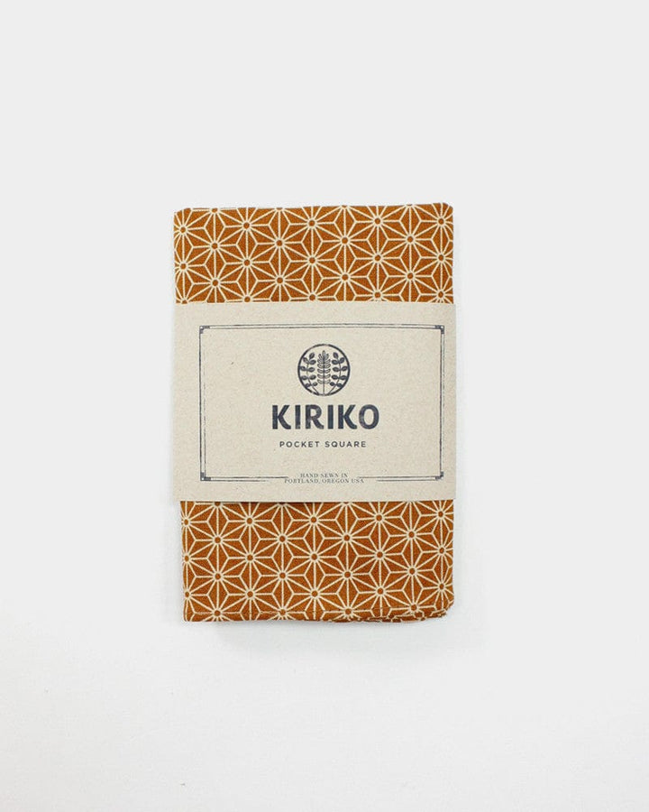 Kiriko Original Pocket Square Orange Asanoha