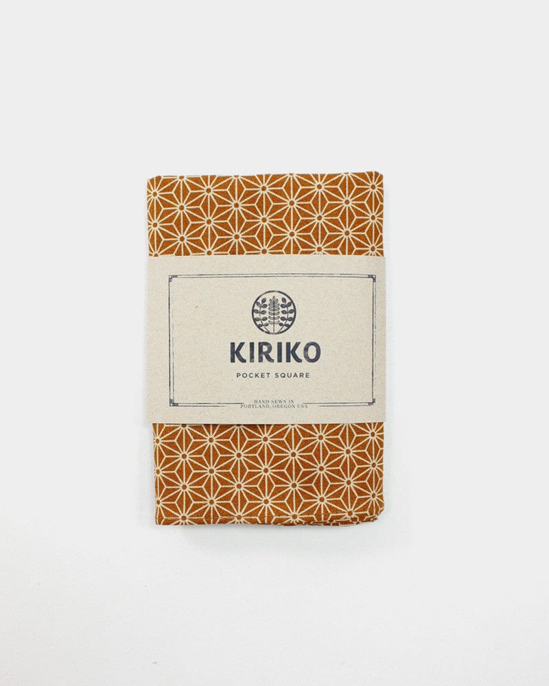 Kiriko Original Pocket Square Orange Asanoha