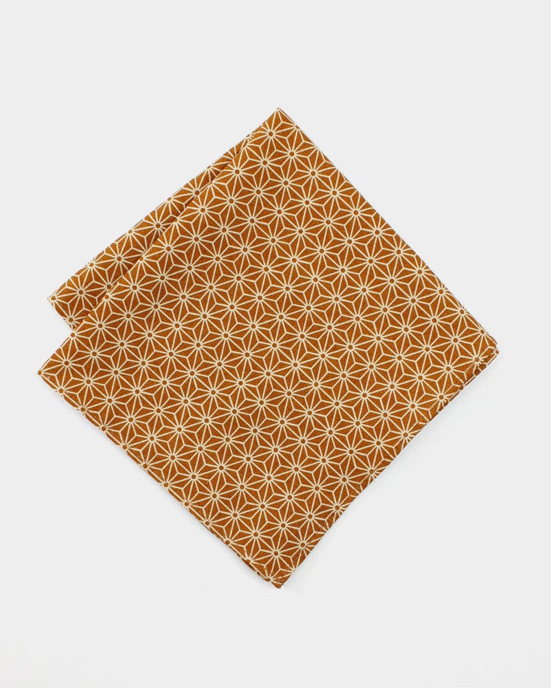 Kiriko Original Pocket Square Orange Asanoha