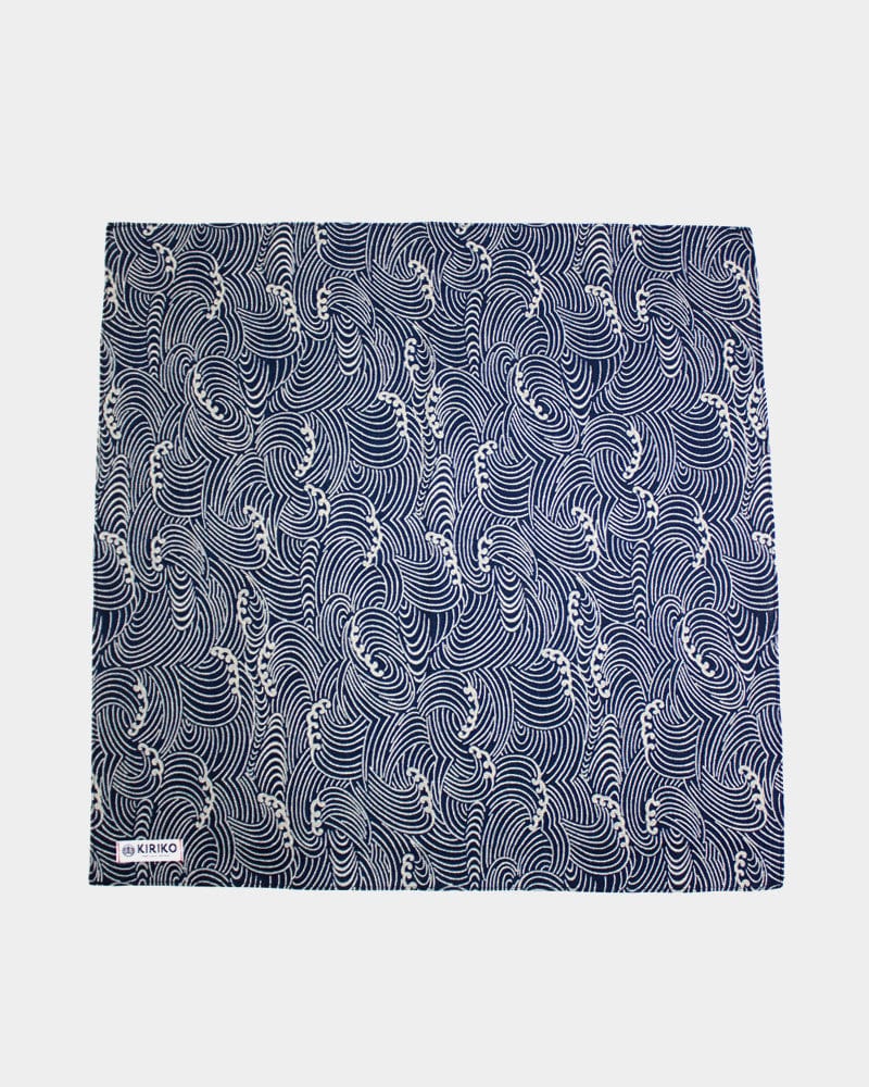 Kiriko Original Bandana, Classic, Indigo Nami
