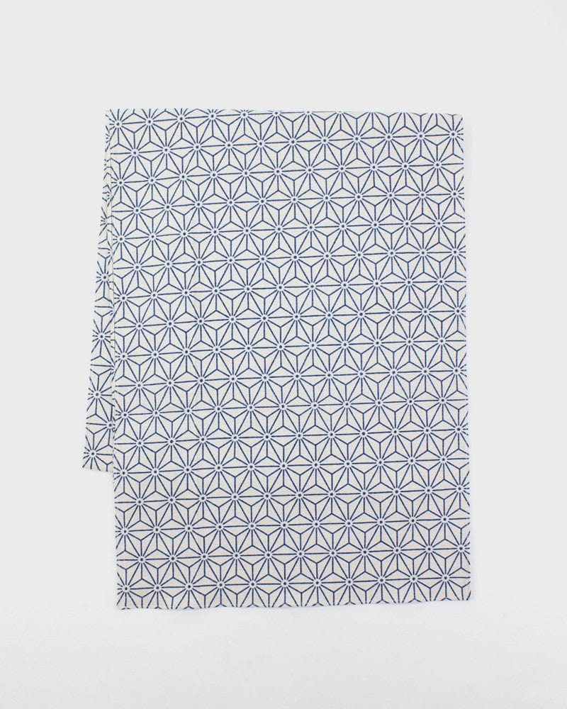 Kiriko Original Scarf, Classic, Cream with Indigo Asanoha