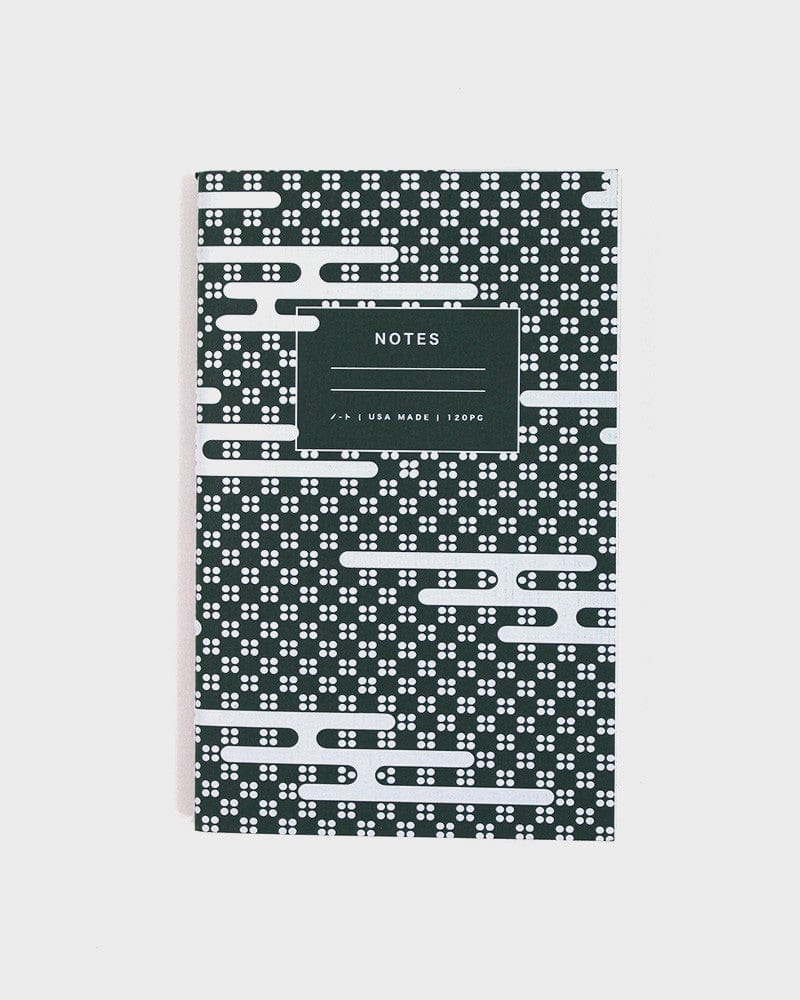Kiriko Original Lined Notebook, Green Kumo