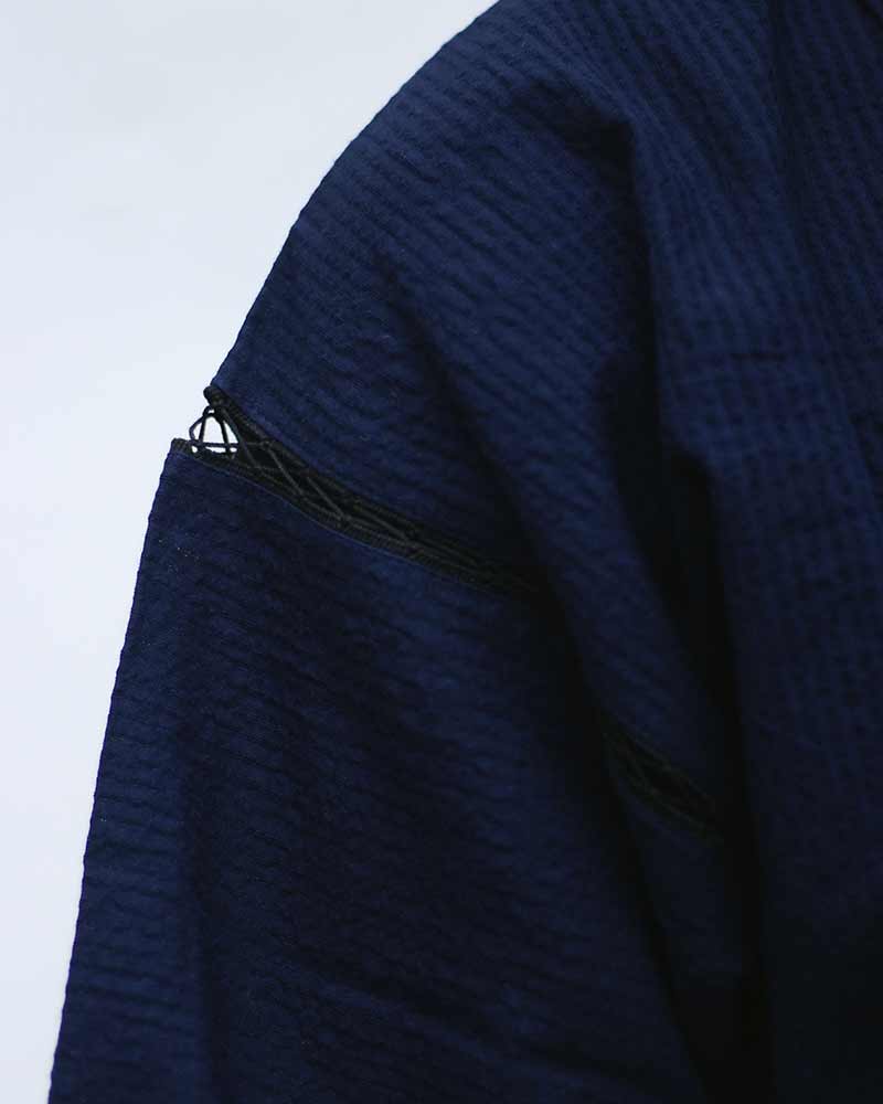 ToK Jinbei Set, Chijimi Weave, Dark Indigo