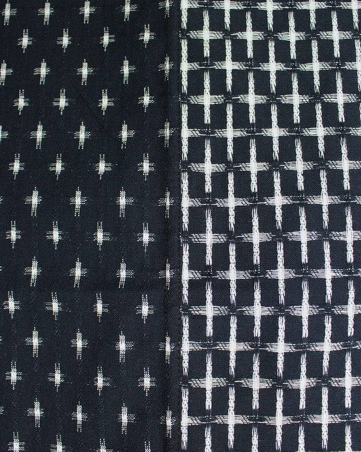 Kiriko Original Scarf, Double Split, White and Indigo, Jyuji