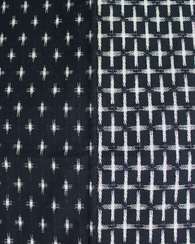 Kiriko Original Scarf, Double Split, White and Indigo, Jyuji