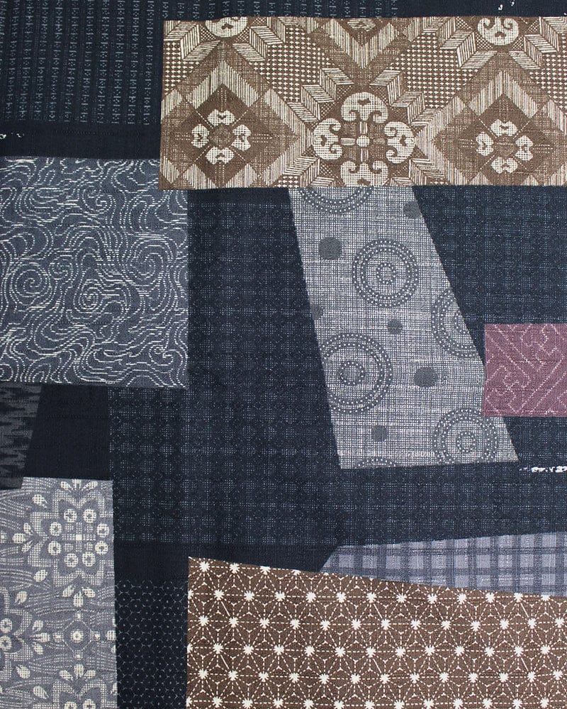 Kiriko Original Bandana, Classic, Charcoal Patchwork Style