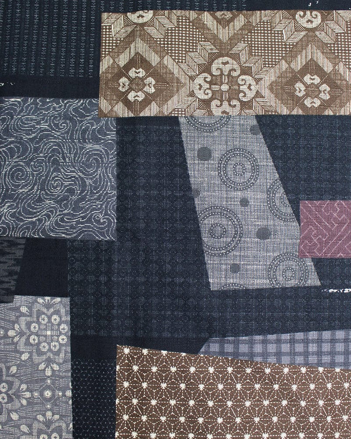 Kiriko Original Bandana, Classic, Charcoal Patchwork Style