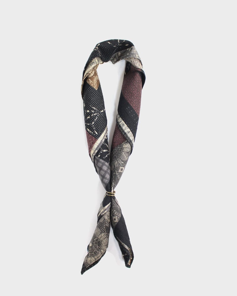 Kiriko Original Bandana, Classic, Charcoal Patchwork Style