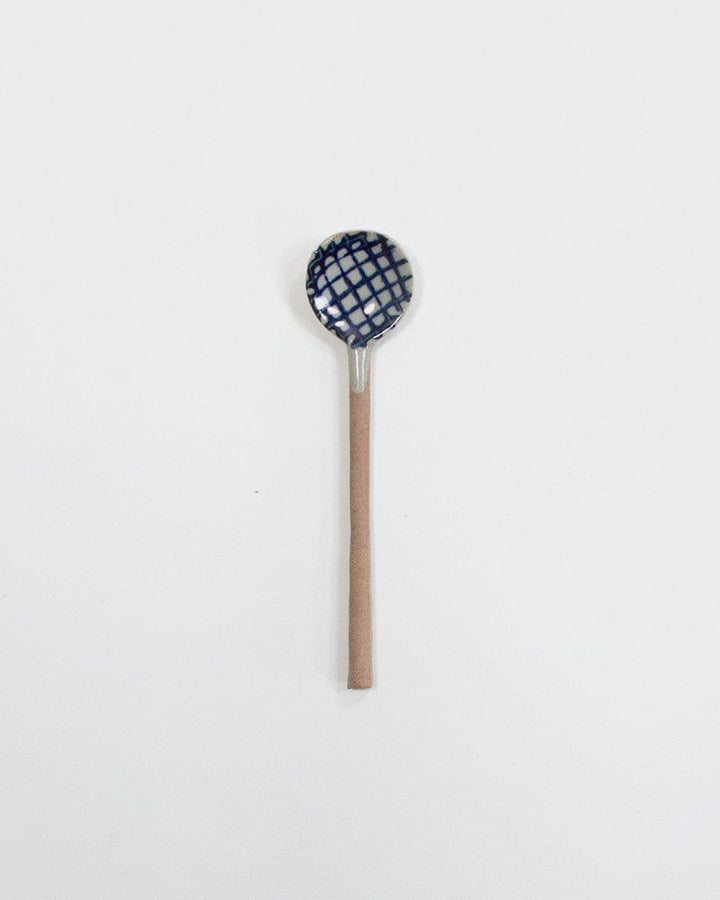 Hand-Painted Spoon, Ichiyama, Tsuchimono, Crosshatch