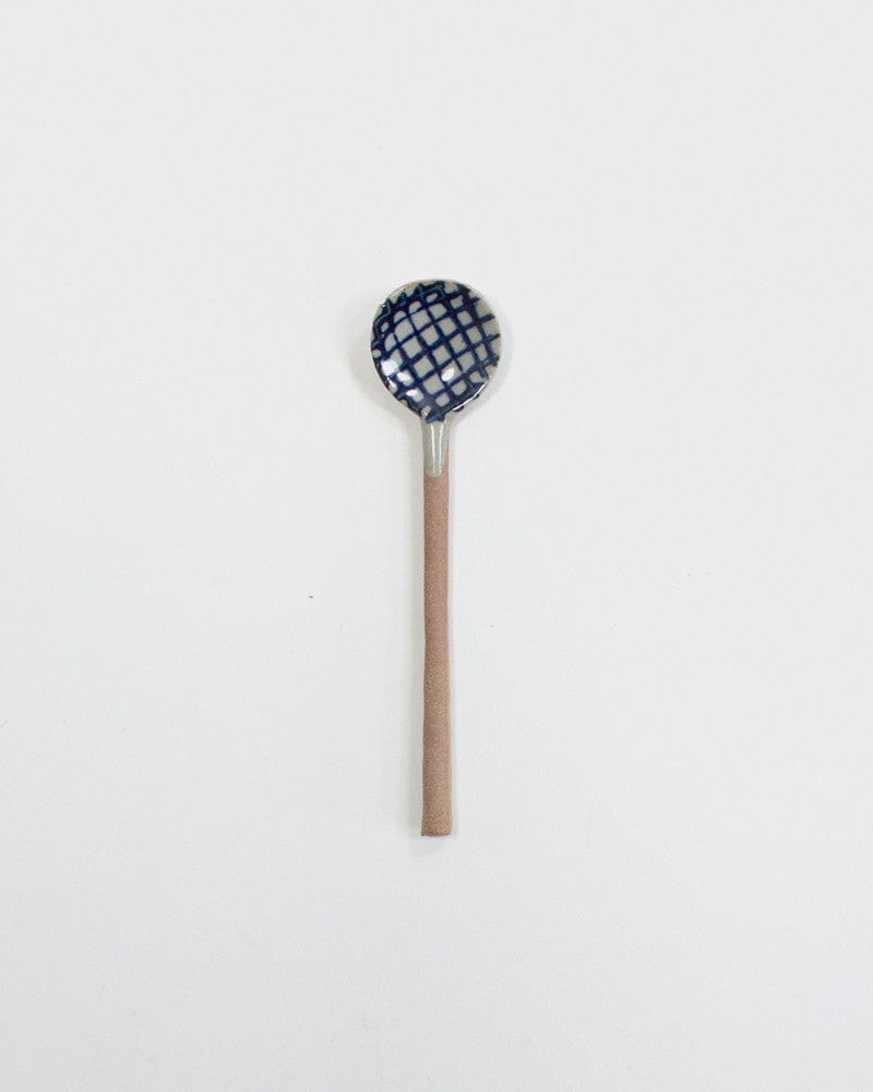 Hand-Painted Spoon, Ichiyama, Tsuchimono, Crosshatch