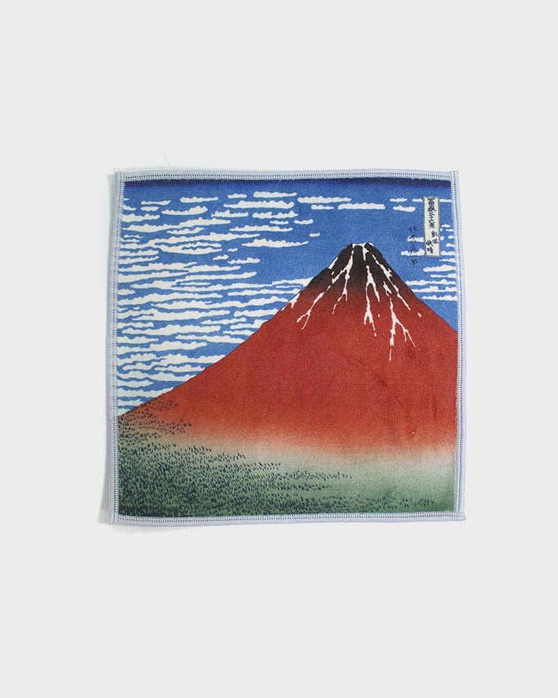 Japanese Handkerchief, Microfiber, Reversible Square, Fine Wind, Clear Morning by Hokusai