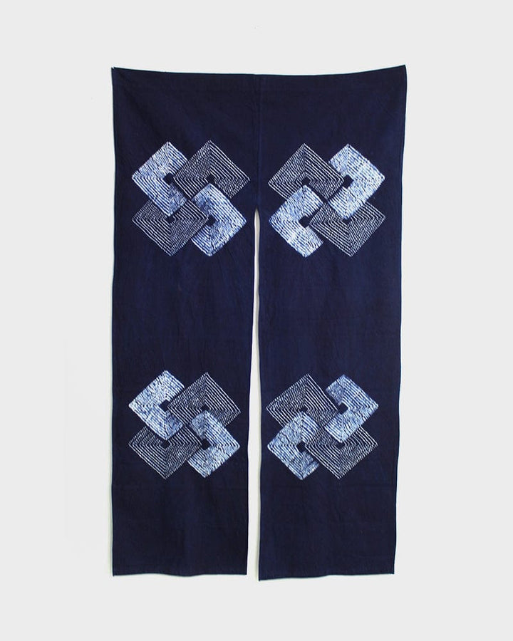 Noren, Indigo Hishi Shibori, Sashiko