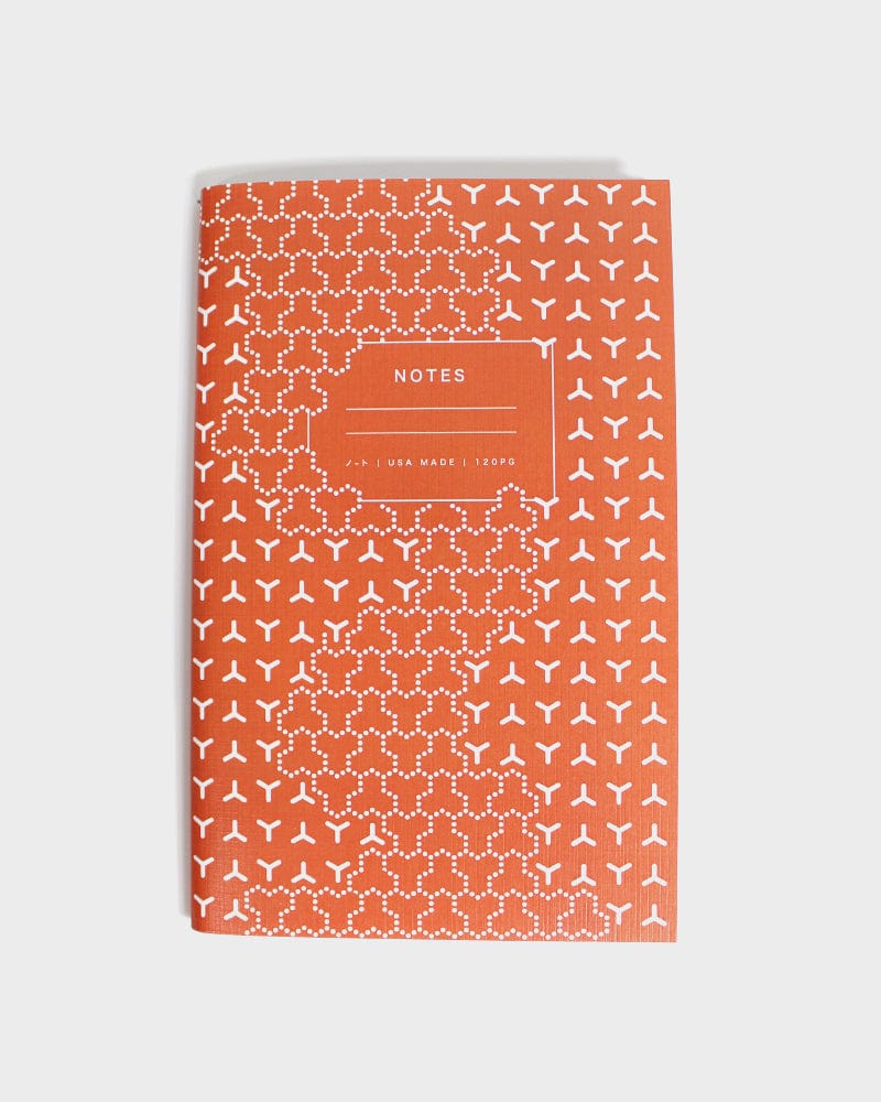Kiriko Original Lined Notebook, Orange Kikkou