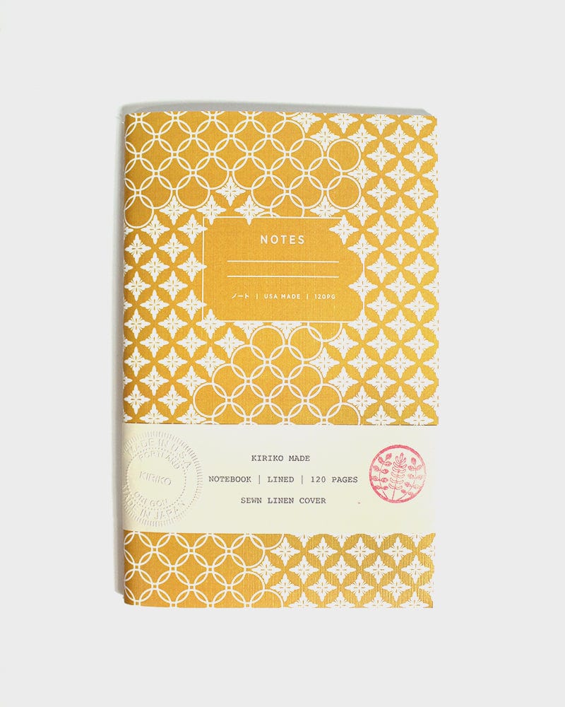 Kiriko Original Lined Notebook, Yellow Shippou