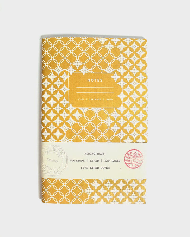 Kiriko Original Lined Notebook, Yellow Shippou