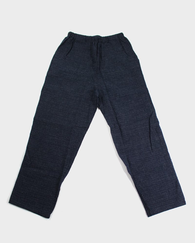 ToK Pants, Chijimi Indigo with Small Grid