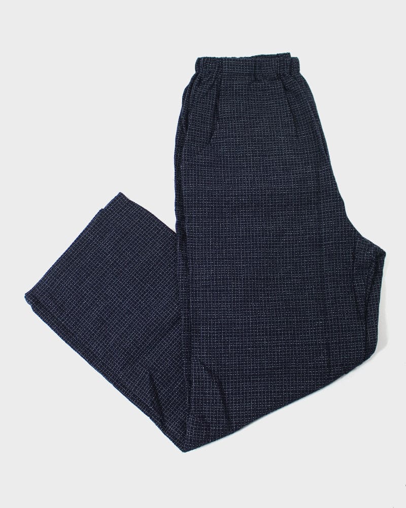 ToK Pants, Chijimi Indigo with Small Grid