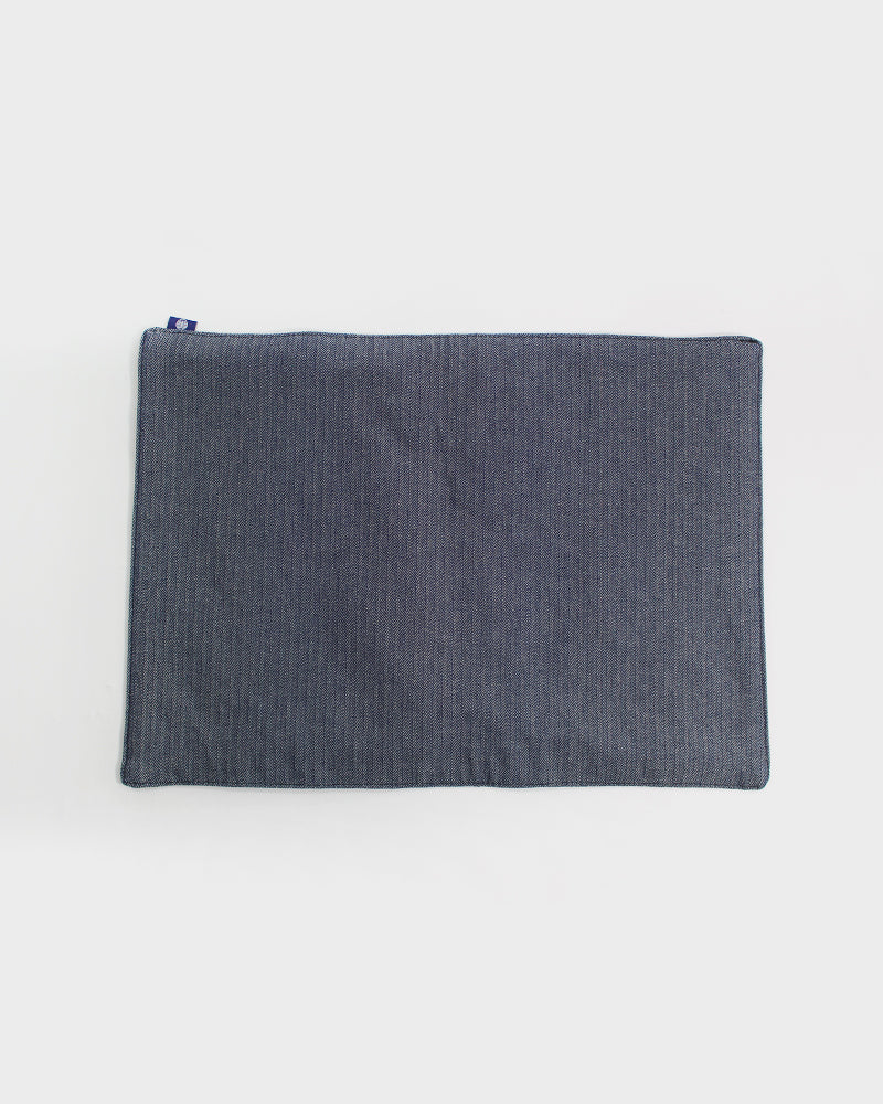 Kiriko Original Table Mat, Kasuri-Ori Indigo with White Igeta