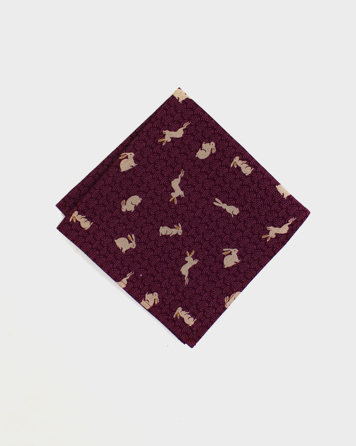 Pocket Square Purple Seigaiha Usagi