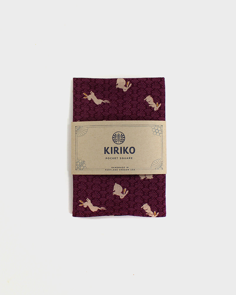 Pocket Square Purple Seigaiha Usagi