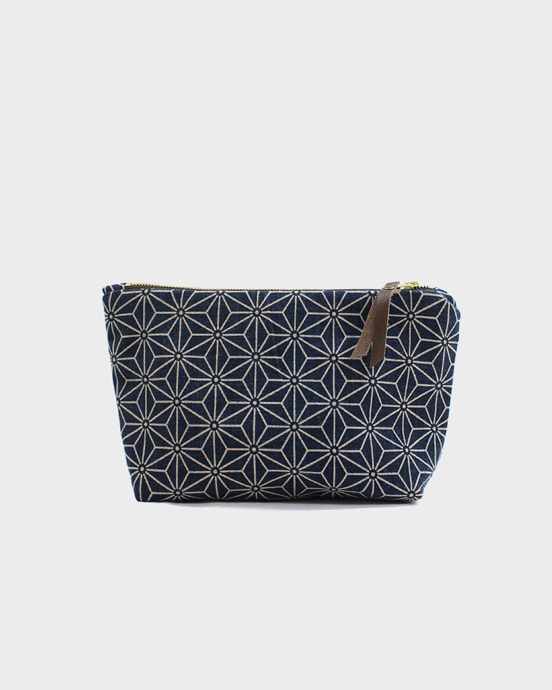 Kiriko Original Stand-Up Pouch, Indigo Asanoha