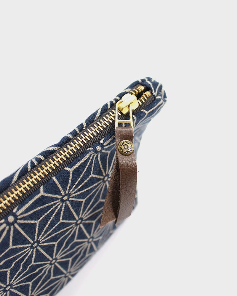 Kiriko Original Stand-Up Pouch, Indigo Asanoha