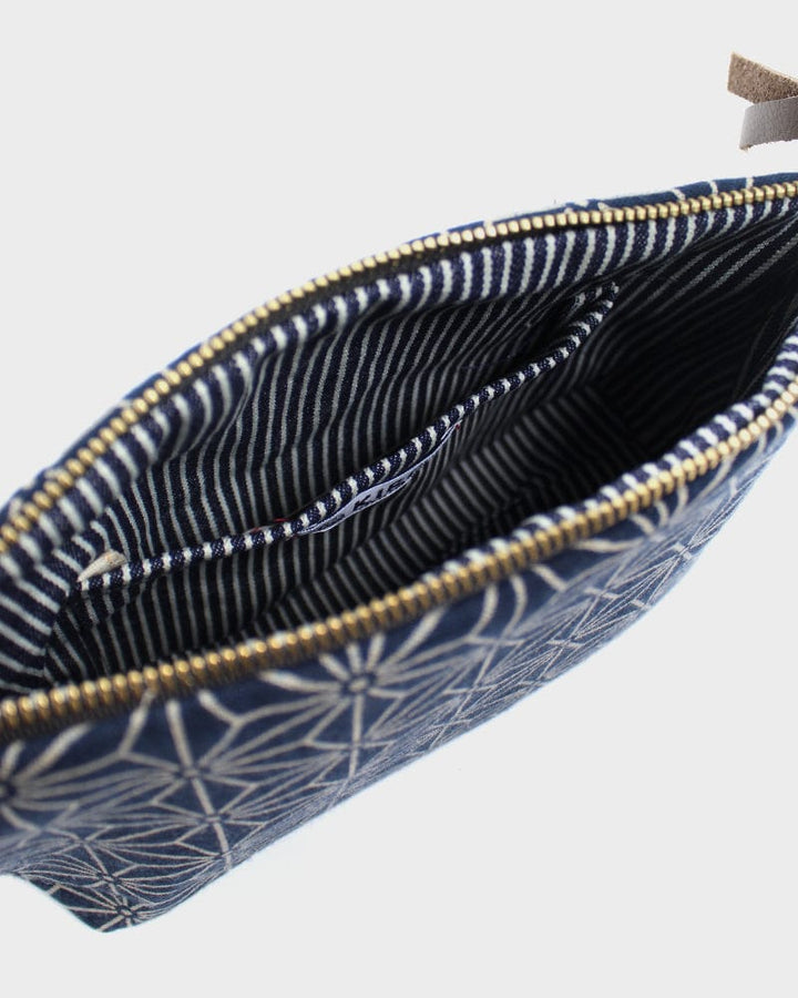 Kiriko Original Stand-Up Pouch, Indigo Asanoha