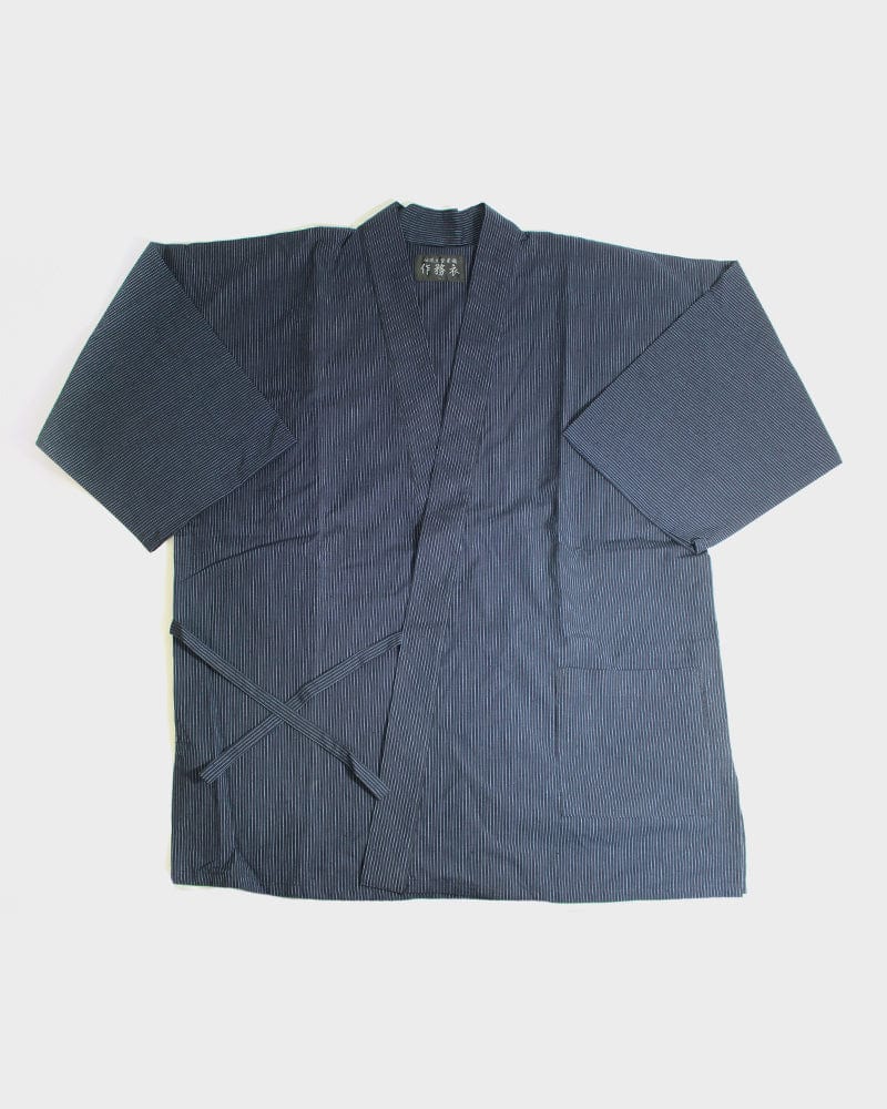 ToK Samue Set, Men's, Indigo with Thin Tsumugi Shima