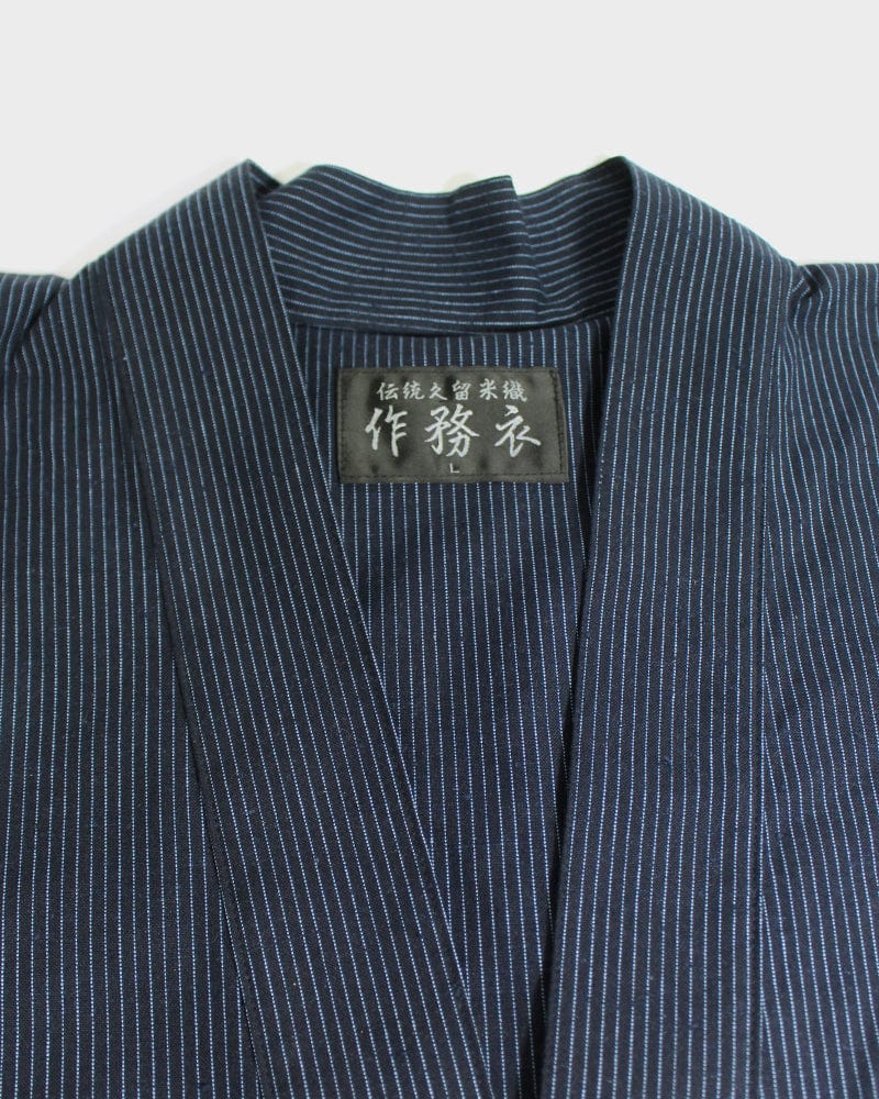 ToK Samue Set, Men's, Indigo with Thin Tsumugi Shima