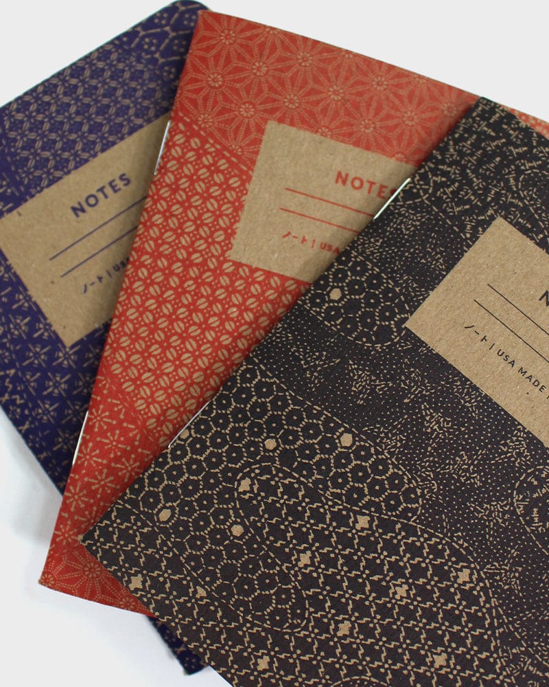 Katazome Pattern Notebook, Set of 3