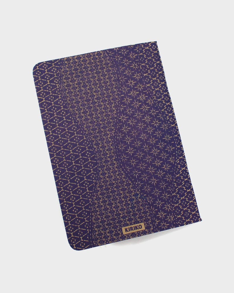 Kiriko Original Small Notebook, Katazome Pattern, Blue Waves