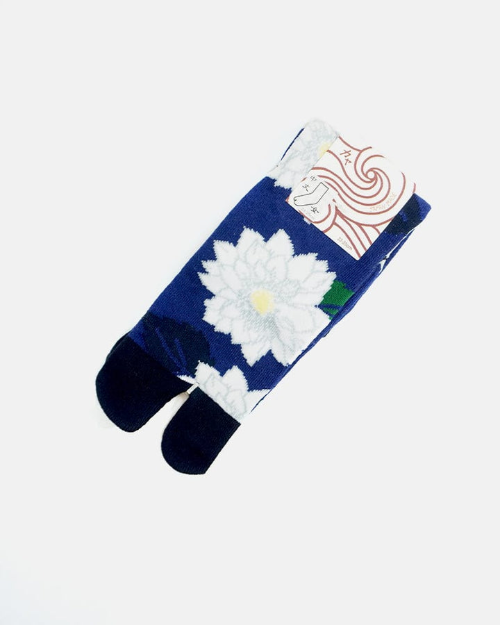 Tabi Socks, Dark Blue and Navy, Chrysanthemum (S/M)