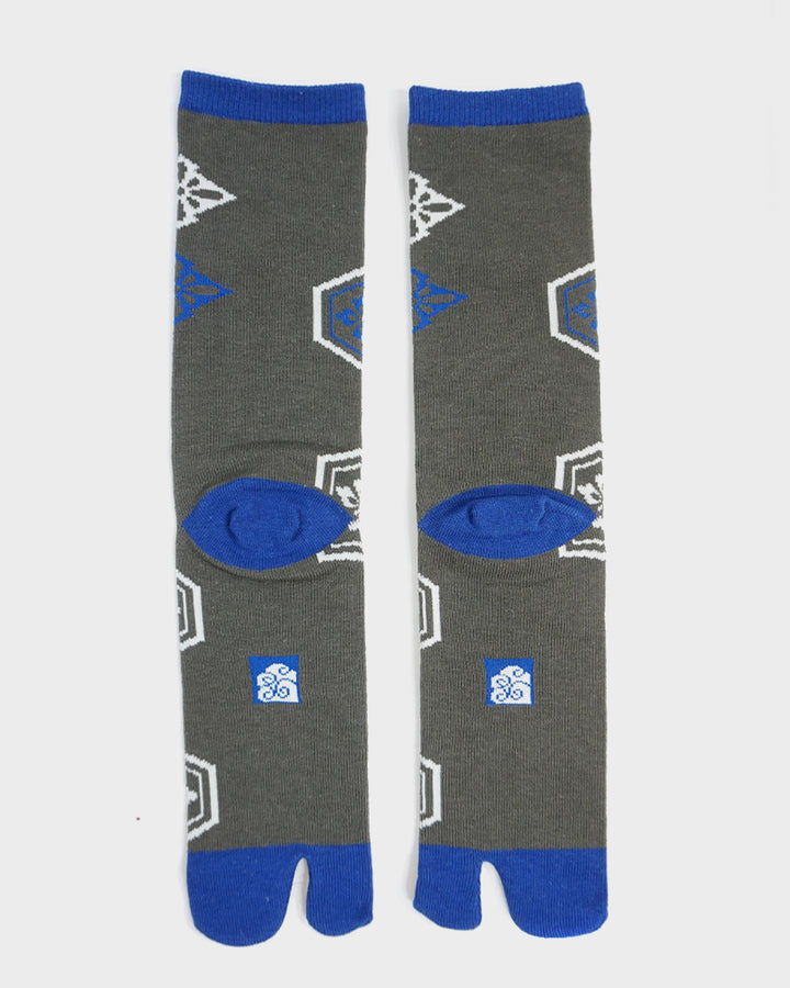 Wa Modern, Tabi Socks, Crew, Kikkou, Grey and Blue (M/L)