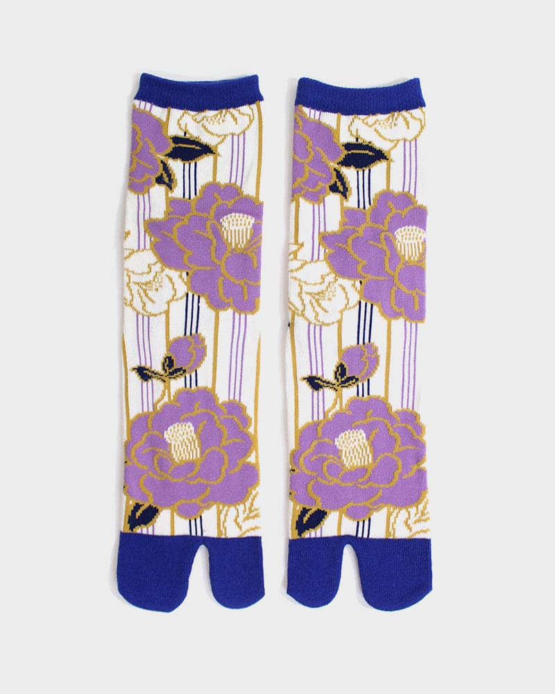 Wa Modern, Tabi Socks, Crew, Shima Tsubaki, Cream and Lavender  - (S/M)