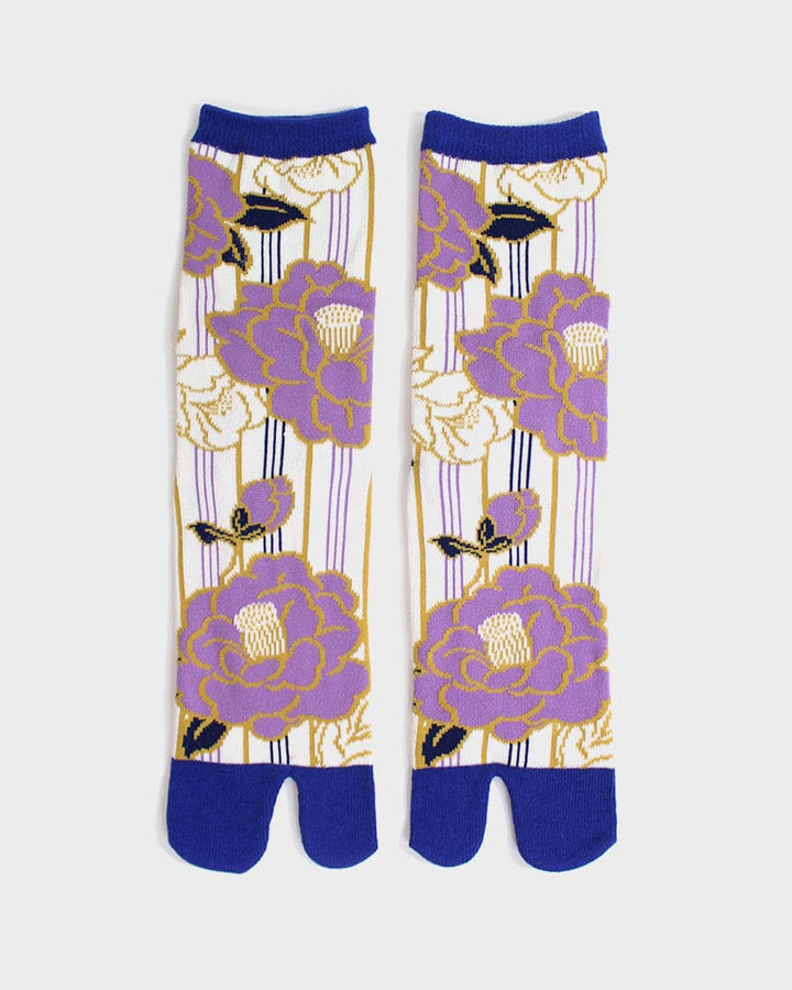 Wa Modern, Tabi Socks, Crew, Shima Tsubaki, Cream and Lavender  - (S/M)