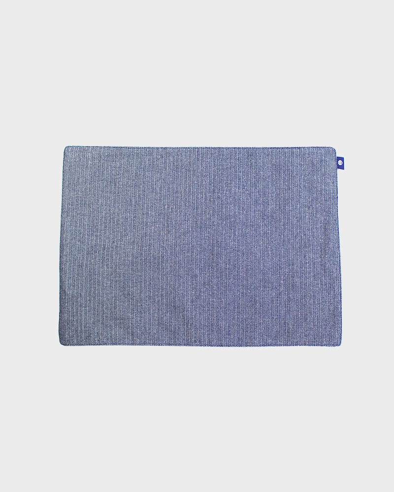 Kiriko Original Table Mat, Kasuri-Ori Indigo with White and Blue Jyuji
