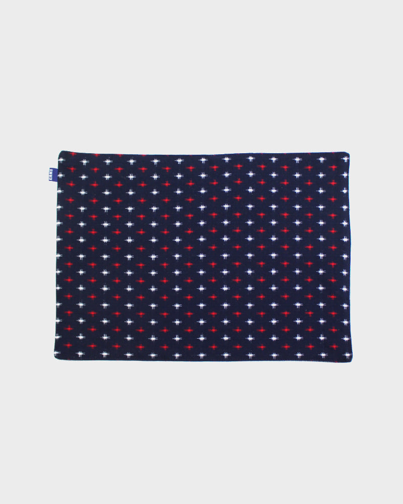 Original Table Mat Kasuri Ori Indigo Red Jyuji